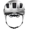 Kask rowerowy ABUS Hyban 2.0 Signal Srebrny Miejski z lampką (rozmiar L) Materiał wewnętrzny EPS