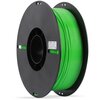 Na zdjęciu znajduje się szpula z zielonym filamentem do drukarki 3D, umieszczona na czarnej rolce. Na etykiecie widnieje tekst: "CR-TPU Green 1.75mm 1.0kg Print Temp 200-230°C".