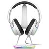 Stojak na słuchawki RAMPAGE Tower T14 RGB Wbudowany HUB USB, Wysokość 257 mm Biały Podświetlenie Tak