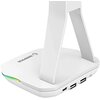 Stojak na słuchawki RAMPAGE Tower T14 RGB Wbudowany HUB USB, Wysokość 257 mm Biały Złącza 1 x USB Type-C