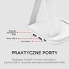Stojak na słuchawki RAMPAGE Tower T14 RGB Wbudowany HUB USB, Wysokość 257 mm Biały Wysokość [mm] 257