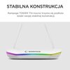 Stojak na słuchawki RAMPAGE Tower T14 RGB Wbudowany HUB USB, Wysokość 257 mm Biały Wbudowany HUB USB Tak