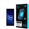 Na zdjęciu widoczna jest folia ochronna oraz opakowanie produktu "1UP screen protector" marki 3mk, z grafiką telefonu i napisem "Optimized for mobile gaming". Na opakowaniu znajdują się informacje: "3 pcs." oraz "Your screen 400% stronger".