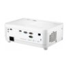 Biały projektor z różnymi portami, w tym HDMI, USB, VGA oraz złączami audio, widoczny z tyłu. Na obudowie znajdują się napisy: "ViewSonic", "HDMI", "C1" oraz "LS560W".