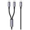 Kabel USB-C/USB-C - USB-C USAMS 2w1 72W 1.2m Czarno-szary