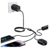 Kabel USB - 2 x USB-C/Lightning/Micro USB USAMS US-SJ739 4w1 15W 1.2 m Czarny Typ USB-A - USB-C/USB-C/Lightning/Micro USB
