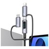 Kabel USB-C/USB-A - USB-C/Micro USB/Lightning USAMS z wyświetlaczem 6w1 60W DP Fast Charging 1.2m Czarno-srebrny Gwarancja 24 miesiące