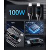 Kabel USB-C - USB-C USAMS z wyświetlaczem LCD SJ742USB01 100W 1.2m Czarny Długość [m] 1.2