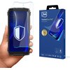 Na zdjęciu widoczny jest telefon z nałożonym szkłem ochronnym oraz opakowanie produktu. Na opakowaniu znajduje się logo "3mk" oraz napis "FlexibleGlass Pro™ Feel the power", a także ikony certyfikatów i oznaczenia "Unbreakable Glass", "PZH", "ROHS", "must have".