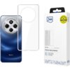 Na zdjęciu widoczny jest przezroczysty etui na telefon z dużym otworem na aparat oraz opakowanie z logo "3mk" i napisem "Clear Case Premium back protection". Na opakowaniu znajduje się również żółta naklejka z napisem "Military Grade Drop Test MIL-STD-810