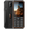 Telefon komórkowy z klawiaturą numeryczną, wyświetlaczem pokazującym obraz rowerzysty na skałach oraz logo "uleFone" widoczne pod ekranem. Na tylnej obudowie znajduje się napis "uleFone" oraz oznaczenie "IP-68".