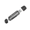 Czytnik kart pamięci NATEC Scarab 3 USB-A/USB-C/SD/MICRO SD/USB Szary Głębokość [mm] 11