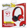 Słuchawki nauszne OTL Pokemon Poke Ball Czerwono-czarny Funkcje dodatkowe Rozdzielacz dźwięku
