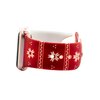 Pasek LUNA A00300 do Apple Watch 3/4/5/6/7/8/SE (38/40/41mm) Czerwono-biały Materiał Silikon