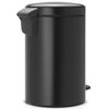 Kosz na śmieci z pedałem BRABANTIA 113741 NewIcon ciche zamykanie, odporny na rdzę 12L Czarny Kolor Czarny