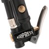 Czarny pistolet do pompowania z metalowymi elementami, na którym widnieje logo "AIRPRESS". Produkt posiada złote i srebrne detale oraz dźwignię.