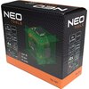 Czarne opakowanie z pomarańczowymi i białymi napisami, na którym widnieje logo "NEO TOOLS" oraz model "75-141". Na opakowaniu znajdują się informacje: "2x Li-ion", "CHARGER", "AUTO ±3° ±1°", "max 25m", "4x BRIGHTER", "4x360°", "Laser 3D", "3D laser", "3D 