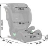 Fotelik samochodowy NUKIDO Louis Soft i-Size 100-150 cm (15-36 kg) Czarno-szary Odchylenie oparcia Tak