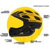Kask XRIDER XR00KFH01 Czarno-żółty Full Face z odpinaną szczęką (rozmiar S) Siatka przeciw owadom Nie