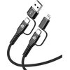 Kabel USB-C-/USB-A - USB-C/Lightning CELLY 2 m 60W Czarny Długość [m] 2