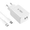 Ładowarka sieciowa TECH-PROTECT NC45W-GAN PD45W Biały Kabel w zestawie USB-C - USB-C