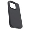 Czarne etui silikonowe z wycięciem na aparat, przeznaczone do telefonu Apple iPhone 16 Pro Max. Produkt ma gładką powierzchnię i otwory na przyciski oraz porty.