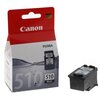 Opakowanie tuszu do drukarki z widocznym logo "Canon" na czerwonym tle oraz napisem "PIXMA" na białym tle, obok znajduje się czarny wkład z etykietą "Canon 510 Black PG-510". Na opakowaniu widoczny jest również duży numer "510" oraz napis "Black".