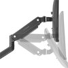 Czarny uchwyt do monitora ULTRADESK Branch Double 17-32 cali jest przedstawiony w różnych pozycjach, ukazując jego elastyczność i możliwość regulacji. Na ramieniu uchwytu widoczne jest logo "ULTRADESK".