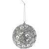 Bombka CHRISTMAS DECORATION z Cekinami 8 cm Srebrny