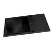 Zlewozmywak PYRAMIS Keros 1B1D 070247001BE + bateria + rollmata Czarny Kształt Prostokątny