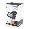 Białe opakowanie ciśnieniomierza OMRON M7 Intelli IT Afib z widocznym zdjęciem urządzenia i mankietu, tekstem "Reduces stroke risk by 66%" oraz ikoną Bluetooth. Na opakowaniu znajdują się również informacje o 5-letniej gwarancji i kompatybilności z aplika