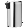 Kosz na śmieci z pedałem BRABANTIA 113581 NewIcon ciche zamykanie 12L Stal błyszcząca Kolor Srebrny