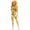 Lalka Barbie Fashionistas Złoty kombinezon HRH19 Typ Lalka