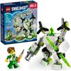 Na zdjęciu znajduje się zestaw klocków LEGO o nazwie "LEGO 71487 DREAMZzz Przygody Z-Bloba - roboty i pojazdy", przedstawiający robota z zielonymi i białymi elementami oraz figurkę postaci z akcesorium. W tle widoczne jest opakowanie z grafiką robota i na
