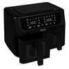 Frytkownica beztłuszczowa ZEEGMA Knapper Dual Air Fryer Czarny Funkcje Programator czasowy, Regulacja temperatury