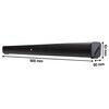 Czarny soundbar o wymiarach 900 mm długości, 63 mm wysokości i 60 mm głębokości, z widocznym logo "JVC" na przedniej części. Na bocznej powierzchni znajdują się przyciski sterujące.