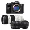 Aparat bezlusterkowy SONY Alpha A7 IV (ILCE7M4B.CEC) Body Czarny, Full Frame, 33Mpix, 4K 60p, 10kl/sek + Obiektyw SONY FE 16-25mm f/2.8 G (SEL1625G.SYX) + Obiektyw SONY SEL-70200G + Obiektyw SONY FE 50 mm f/1.8