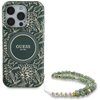 Etui GUESS IML Flowers Allover Electro With Pearl Strap MagSafe do Apple iPhone 16 Pro Max Zielony Seria telefonu iPhone