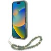 Etui GUESS IML Flowers Allover Electro With Pearl Strap MagSafe do Apple iPhone 16 Pro Max Zielony Dominujący kolor Zielony