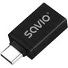 Adapter USB - USB-C SAVIO AK-80 Czarny Gniazdo (żeńskie) USB typ C