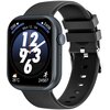 Czarny smartwatch z okrągłym wyświetlaczem pokazuje godzinę 12:04, datę "Mon 12.04", liczbę kroków 24567, temperaturę 26°C oraz ikonę pogody i aktywności. Pasek zegarka jest również czarny, a na ekranie widoczne są duże cyfry oraz wskaźniki aktywności.