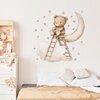 Naklejki na ścianę SIPO Miś na drabinie WS63047 Dominujący odcień Beżowy