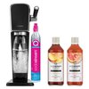 Saturator SODASTREAM Art Czarny + Syrop SODASTREAM Crafted Brzoskwinia i Imbir 330 ml + Syrop SODASTREAM Crafted Grejpfrut i Kwiat czarnego bzu 330 ml
