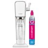 Saturator SODASTREAM Art Biały + Syrop SODASTREAM Crafted Brzoskwinia i Imbir 330 ml + Syrop SODASTREAM Crafted Ananas i Jalapeno 330 ml Koszt za litr wody gazowanej 0,67 zł *