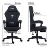 Fotel COBRA Player 5.0 CRF53BK Czarny + podnóżek Regulacja podłokietników Przód - tył