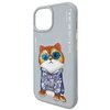 Etui NIMMY Glasses Cool Cat do Apple iPhone 15 Szary Typ Etui nakładka