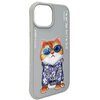 Etui NIMMY Glasses Cool Cat do Apple iPhone 15 Szary Gwarancja 24 miesiące