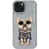 Etui NIMMY Glasses Cool Dog do Apple iPhone 15 Szary
