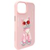Etui NIMMY Glasses Cool Cat do Apple iPhone 15 Różowy Typ Etui nakładka