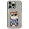 Etui NIMMY Glasses Cool Cat do Apple iPhone 15 Pro Szary